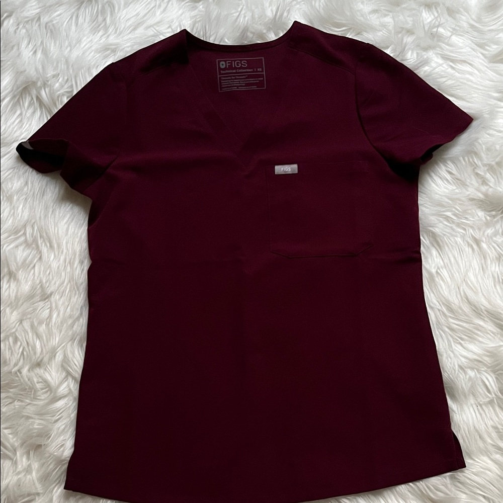 Figs Women's Burgundy Scrub Top